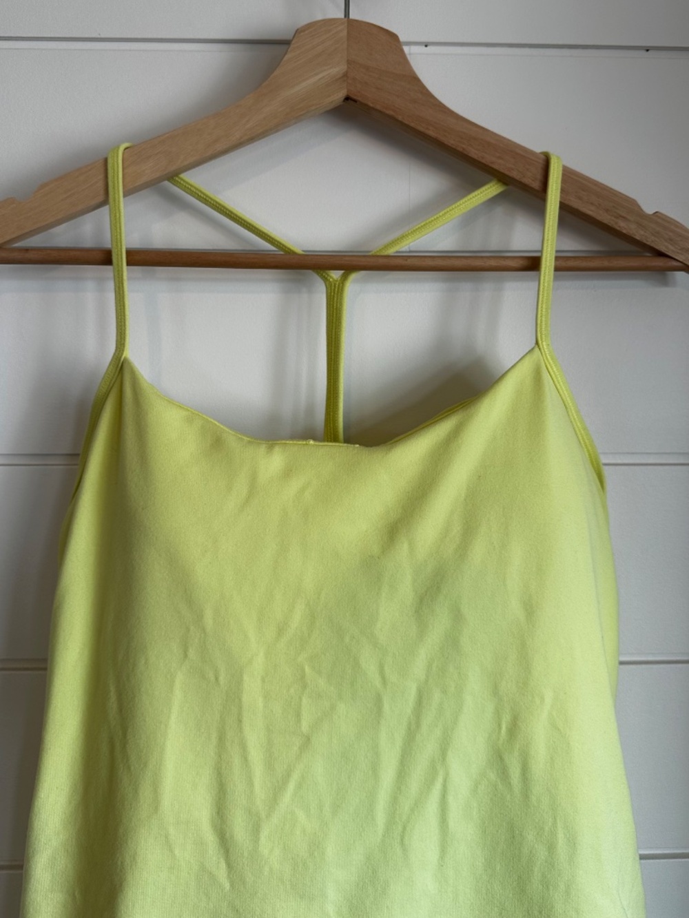 Lululemon Power Y Tank Size 10 Bright Yellow Green Built-In Bra Yoga Racerback - Picture 4 of 7